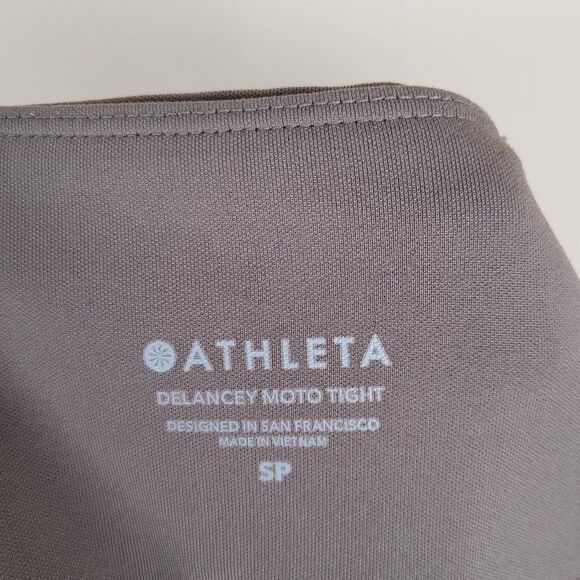 Athleta Delancey Moto Tight High Waist Ankle Coffee House Light Brown Size SP - Picture 16 of 16